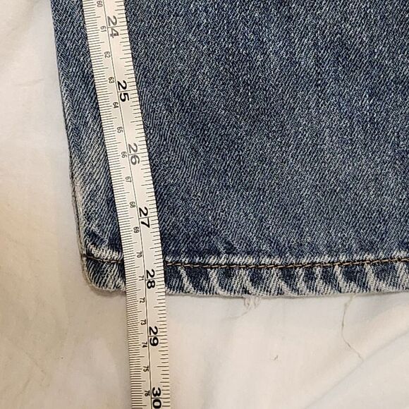 Levis 505 Classic Denim Blue Jeans Regular Fit Straight Leg Mens 36x30 - Picture 8 of 8